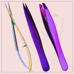 Pince à épiler professionnelle incurvée et inclinée pour sourcils, haute précision, en acier inoxydable, réutilisable, écologique, personnalisable, ergonomique - Product Image 3