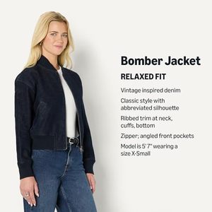 Chaqueta Bomber Vaquera Azul Oscuro para Mujer, con Cremallera, Estilo Oversize, para Otoño, Venta al por Mayor, Fabricante OEM - Product Image 6