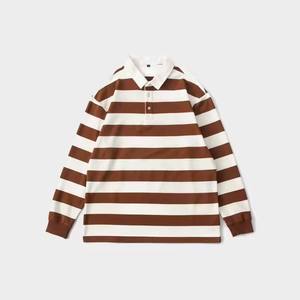 Camiseta de Rugby Vintage Personalizada para Hombre, Camiseta Deportiva de Manga Larga con Rayas Cosidas, Estilo Polo de Rugby para Hombre, Camiseta Polo de Algodón y Elastano - Product Image 4