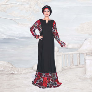 Vestido Maxi Modesto con Diseño de Paneles de Rayón, Inspirado en Dubái Árabe, para Mujer, Manga Larga, Elegante, Moda Musulmana, Estilo Caftán para Eid, ODM - Product Image 3