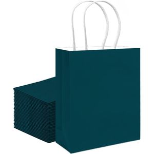 30 sacchetti regalo di medie dimensioni verde-blu con manici, 11"x5"x8", utilizzabili per molteplici scopi (dimensione media) - Product Image 1
