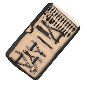 Black Hair Extension Pliers Set with <b>Tape</b> In Plier Hair Extension Tool Micro Bead Opening Closing Plier <b>Loop</b> <b>Hook</b> & Accessories - Product Image 1