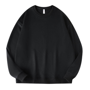 100% Cotton Plain Round Neck Sewed logo Sweatshirt High Quality Custom Embossed 3D Puff Printing <b>Crewneck</b> Sweatshirt Men - Product Image 2