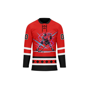 Maillots de hockey sur glace personnalisés de haute qualité, sublimation intégrale, respirants, en mesh, uniformes de hockey - Product Image 2