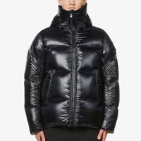 Blouson Bomber d'Hiver Personnalisé pour Homme, Brillant, Style Urbain, à Capuche, Col Montant, Réversible, Grande Taille, Noir, Doudoune d'Extérieur