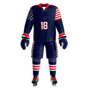 Conjunto de Uniforme de Hockey sobre Hielo Personalizado para Hombre, Jersey Blanco con Rayas Negras, Pantalones Cortos, Guantes, Mangas Largas, Transpirable, Estilo Rugby - Product Image 4