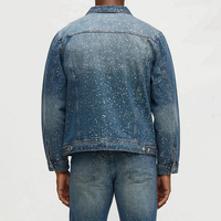 TRENDCLADZ Üstün Kaliteli Hafif Denim Takım Erkek Sonbahar Günlük İşlemeli Nefes Alabilen %100 Pamuklu Kot Ceket Pantolon Özel