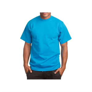 High Quality Heavy <b>Weight</b> Men's T-Shirt Quick Dry Custom <b>Blank</b> 100% Cotton Plain Ringers Silk Screen Printing Summer Casual - Product Image 3