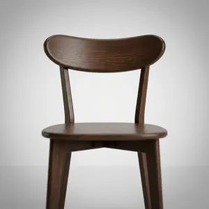 Chaise de salle à manger moderne en bois massif avec revêtement en velours, dossier incurvé et pieds effilés pour la décoration de la maison - Product Image 5