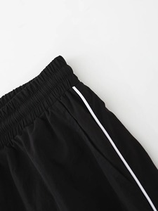 Men's Black & White Line <b>Drawstring</b> Straight Leg Casual Pants Spring Autumn Loose Cargo Style <b>Trousers</b> - Product Image 5