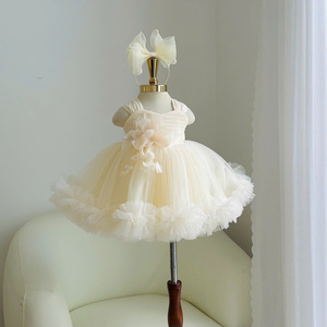 36 Nhung Nguyen 3D Floral Tulle Princess Dress for Girls, Puffy <b>Flower</b> Girl Dress for Wedding & Birthday - Product Image 3