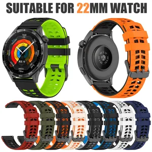 Bracelet de montre en silicone respirant de 22 mm pour <span class=keywords><strong>Amazfit</strong></span> <span class=keywords><strong>GTR4</strong></span>/3/2, bracelet de montre sport pour CMF Watch Pro 3 2, bracelet pour Huawei GT6 5 5PRO - Product Image 1