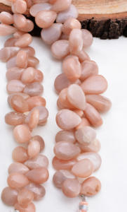 Pierre de lune chocolat naturelle 8 pouces, gouttes facettées naturelles pour la fabrication de bijoux fins - Product Image 3