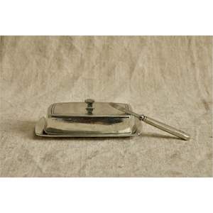 Porte-beurre en métal rustique moderne, boîte à beurre décorative en émail noir, plat à beurre nordique pour bâtonnets de beurre de la côte ouest et de l'Est - Product Image 6