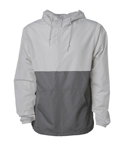 Veste coupe-vent à capuche imperméable pour homme, fermeture éclair quart de tour, color block bleu et blanc, décontractée, pour l'extérieur, automne - Product Image 3