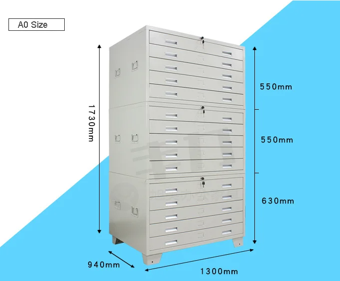 5 Drawers Map Display Drawing Cabinets