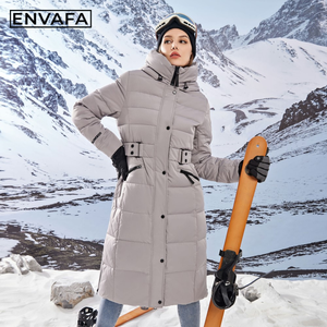 Abrigo Largo Acolchado de Invierno para Mujer, de Alta Calidad, con Capucha, Impermeable, Chaqueta de Esquí Gruesa y Cálida con Cinturón, Ropa Exterior de Moda - Product Image 3