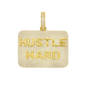 Pendentif personnalisé en argent massif plaqué rhodium, style hip-hop, serti de moissanite, bijou de mode urbaine - Product Image 1