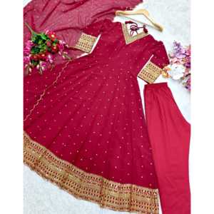 Pent et Dupatta belle robe de soirée avec broderie séquence robe de travail - Product Image 4