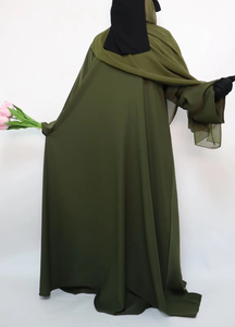 Abaya Maxi Élégante Style Turc pour Femme, Imprimé Numérique Uni, Respirante, Légère, Infroissable, Quatre Voies - Product Image 6