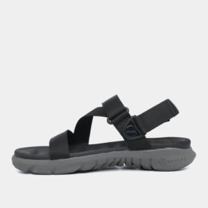 Sandalias con Tiras Cruzadas y Correa de Talón Giratoria, Parche de Goma, Diseño Ligero, Unisex, Negras, Punta Abierta, Casuales, con Cierre de Velcro - Product Image 2
