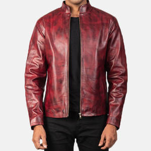 New Fashion 2026 Men Genuine Leather Waterproof Breathable Anti-Uv <b>Mandarin</b> <b>Collar</b> Bomber Outerwear <b>Jacket</b> - Product Image 1