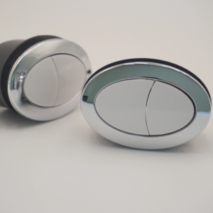 Botón de Descarga Doble Ovalado Tradicional para Inodoro de Una Pieza, Panel de ABS Cromado, Personalización de Marca, Ecológico, 1 Año de Garantía - Product Image 1