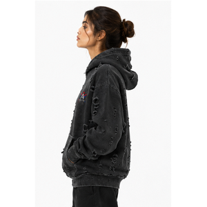 Sudadera Premium para Mujer, Estilo Desgastado, Tela de Algodón Suave, Acabado Vintage, Interior de Felpa, Capucha Ajustable, Bolsillo Canguro, Casual - Product Image 3