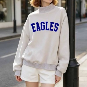 Tigers Custom <b>Mock</b> <b>Neck</b> Sweatshirt Leopard Print Embroidery Chenille Patch Streetwear - Product Image 2