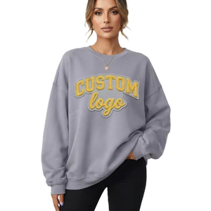 เสื้อฮู้ดดี้ผู้หญิงพรีเมียม ทรงหลวม ปักโลโก้แบบย้อมสี  ผ้าคอตตอนผสม  ขายส่งเสื้อฮู้ดดี้ผู้หญิง - Product Image 1
