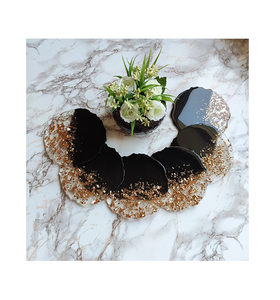 Sous-verre en résine personnalisable couleur violette résistant à la chaleur pour cadeaux de mariage – Meilleure vente - Product Image 6