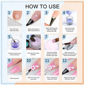 KUDAN <span class=keywords><strong>Kit</strong></span> d'extension d'ongles professionnel transparent en poudre <span class=keywords><strong>acrylique</strong></span> polymère coloré 15g - Product Image 6