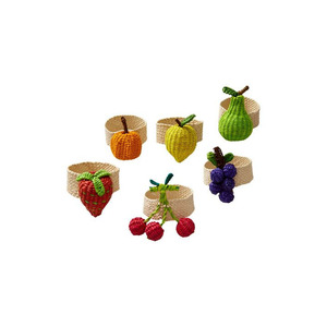 Anneaux de serviette en jonc de mer de haute qualité en forme d'ananas, faits à la main, pour centres de table de mariage et décorations de table - Product Image 2
