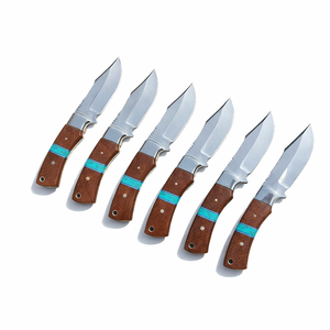 Cuchillo Profesional de Hoja Fija para Bushcraft, Hecho a Mano, de Acero Inoxidable, Cuchillo Táctico de Caza con Mango de Micarta y Funda de Cuero - Product Image 1