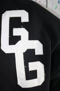<b>Black</b> color Customized oversized heavy weight tight rib American sizing distress embroidered Cotton <b>fleece</b> hoodie Finer Threads - Product Image 4