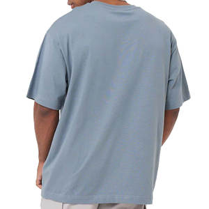 Camiseta de Algodón 100% de Lujo de Alta Calidad al por Mayor, Lisa, con Cuello Simulado, Oversize, Estilo Vintage y Hombros Caídos - Product Image 2