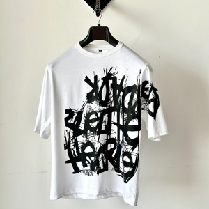 T-shirt long oversize pour homme, printemps-été, en polyester/coton épais, haute qualité, écologique, coupe ample, motif délavé - Product Image 1