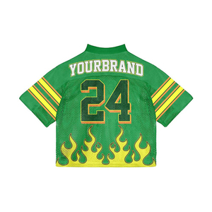 OEM Premium Quality American Football Boxy Fit Short Sleeve Printed Jerseys 100% Polyester Mesh Breathable Corpped <b>Drop</b> Shoulder - Product Image 5