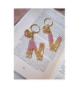 Jewelry Accessories Resin Keychain Gift Handmade Handcrafted <b>Couples</b> Keychain Glitter Epoxy Hologram Technique Light Weight - Product Image 5