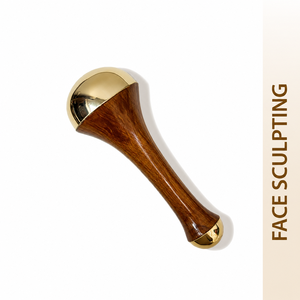 Kansa Face <b>Head</b> <b>Massage</b> Wand Wooden Handle Brass Ends Natural Facial Sculpting <b>Tool</b> Classic Traditional Antique Creations for - Product Image 2
