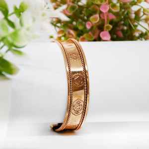 Handcrafted solid copper Handcrafted Pure Copper <b>Chakra</b> <b>Bracelet</b> – Healing Open Cuff Bangle - Product Image 4