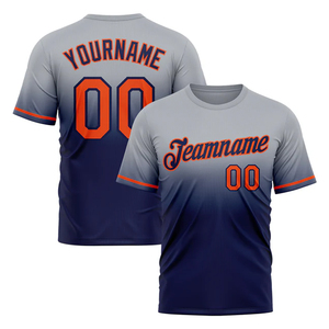 Quick Dry Football Jersey Gradient Color Regular Fit Breathable 100%<b>Polyester</b> Soccer T Shirts Custom Team Name & Number - Product Image 3