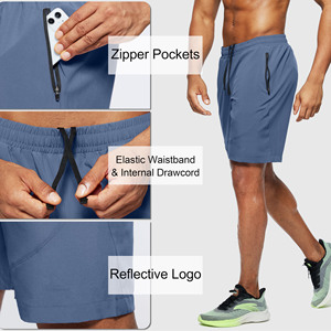 Shorts de jogging décontractés mi-longs en molleton bouclette épais en polyester, tricotés, teints unis, anti-plis, pour hommes - Product Image 4