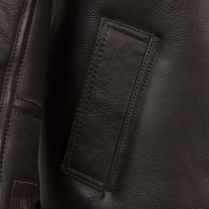 Chaqueta de Aviador Unisex Marrón 100% Algodón con Capucha, Cuello Alto, Forro de Piel de Oveja, Transpirable, con Cierre, Corte Regular, Invierno, Servicio OEM - Product Image 4