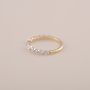 IGI Certified Marquise & Round Diamond Open Cuff Ring in <b>Solid</b> 925 Sterling <b>Silver</b> - Product Image 3