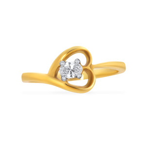 Luxury 18K Yellow Gold Finish Heart Design Oval Cut <b>Diamond</b> <b>Ring</b> for Women Romantic Engagement Promise Jewelry - Product Image 3
