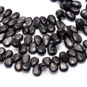 Cuentas de Hipersteno AAA+ de 11mm-14mm, Forma de Pera, Lisas, Cuentas de Hipersteno Negro Natural, Piedras Preciosas Semipreciosas para la Fabricación de Joyas - Product Image 4