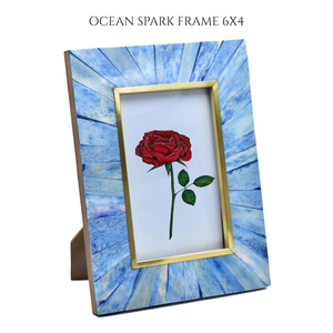 FAIZA CRAFT - Marco de Fotos Personalizado Hecho a Mano con Incrustaciones de Hueso y MDF, Resistente al Agua, con Acabado Dorado, Decoración Vertical para Mesa - Product Image 3