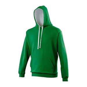Sudadera con Capucha Verde para Hombre, Corte Regular, Forro Polar Informal, Diseño de Bolsillo de Color Sólido, Ropa de Invierno, 100% Algodón - Product Image 4