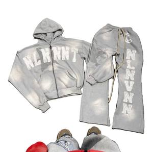 Chándal de Forro Polar Ligero para Niños, Estilo Vintage, Ecológico, con Logotipo Personalizado, Lavado Ácido, Impreso, para Invierno - Product Image 2